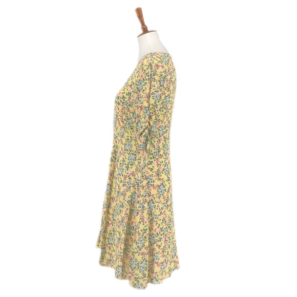 TOPSHOP Yellow Floral Print Hook Front Dress - Picture 4 of 10